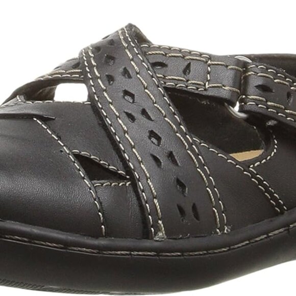 Women's Leather Slip-On Loafer 8.5 Wide Black Comfort Casual Lightweight - Picture 1 of 3